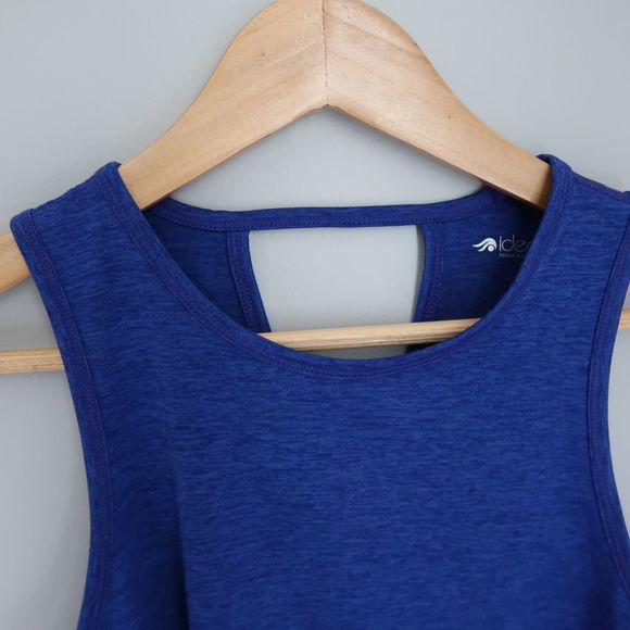 Ideology Women's Heathered Keyhole-Back Tank Top - Picture 5 of 7